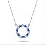 A Ring of blue Zircon 925 Silver Necklace - Blue - NECKLACES