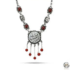 Agate Arabic 925 Silver Women Necklace - Brown