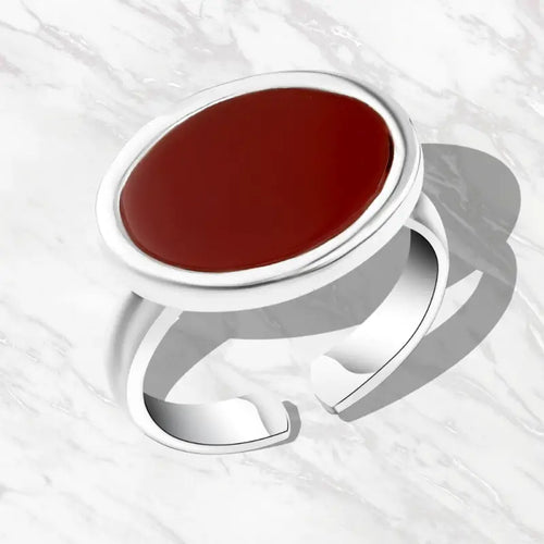 Agate Silver Ring - 925 sterling silver - Brown - Rings