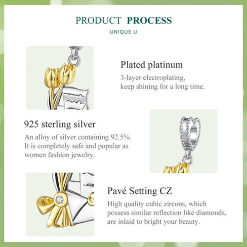 An invitation shaped charm - 925 sterling silver
