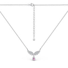 Angle Wings -925 sterling silver Necklace - Pink
