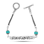 Arabic Bracelet – 925 Sterling Silver with Turqouise Stone - Turquoise - Bracelets
