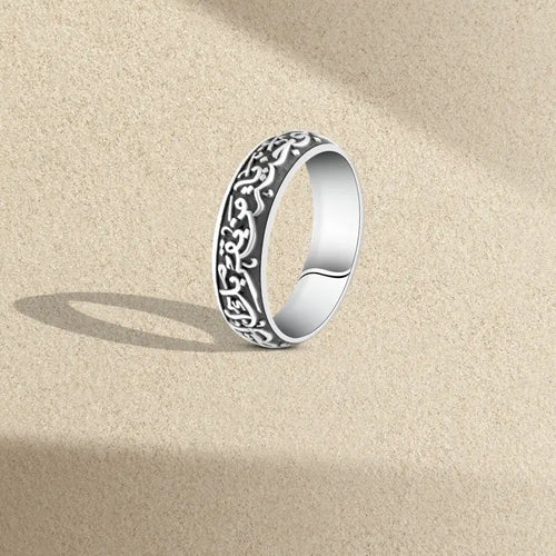 Arabic Style 925 Silver Engagement Ring For Men - Rings