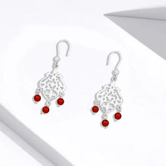 Arabic Style Hook Earrings with Agate stones - Brown - Earrings