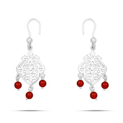 Arabic Style Hook Earrings with Agate stones - Brown - Earrings