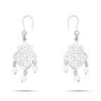 Arabic Style Hook Earrings with Mother Of Pearl - White - Earrings