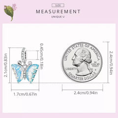 Aurora butterfly 925 Silver Charm - White