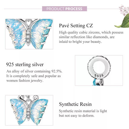 Aurora butterfly 925 Silver Charm - fathyibrahim
