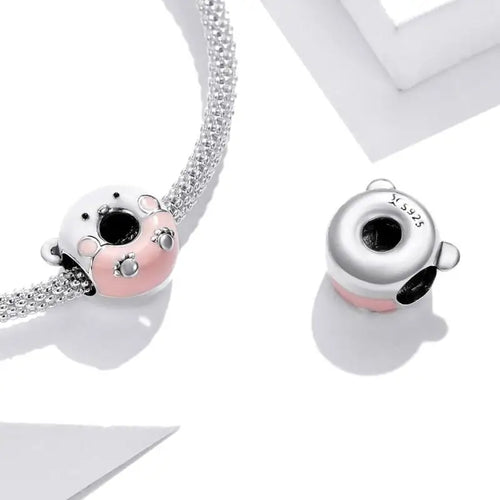 Bear Donuts 925 Silver Charm - Multi Color