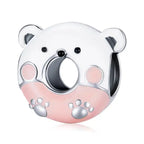 Bear Donuts 925 Silver Charm - Multi Color