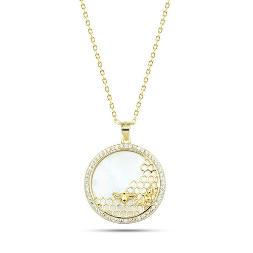 Beehive 925 Silver Necklace - fathyibrahim