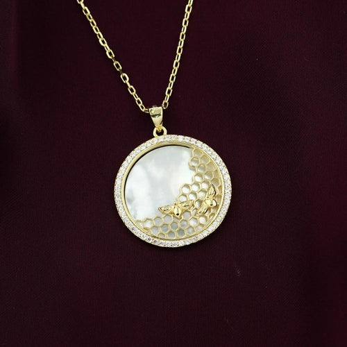 Beehive 925 Silver Necklace - fathyibrahim