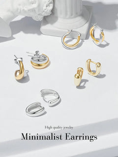 Bicolor Gold & Silver Earring - 925 sterling silver - fathyibrahim