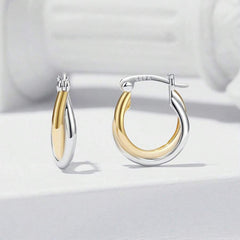 Bicolor Gold & Silver Earring - 925 sterling silver - fathyibrahim