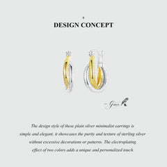 Bicolor Gold & Silver Earring - 925 sterling silver - fathyibrahim