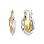 Bicolor Gold & Silver Earring - 925 sterling silver - fathyibrahim