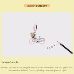Bicycle 925 Silver Charm - Pink