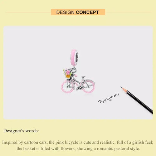 Bicycle 925 Silver Charm - Pink