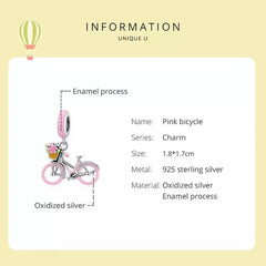 Bicycle 925 Silver Charm - Pink
