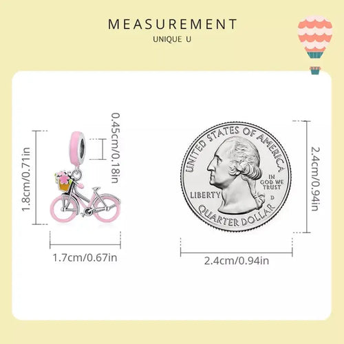Bicycle 925 Silver Charm - Pink