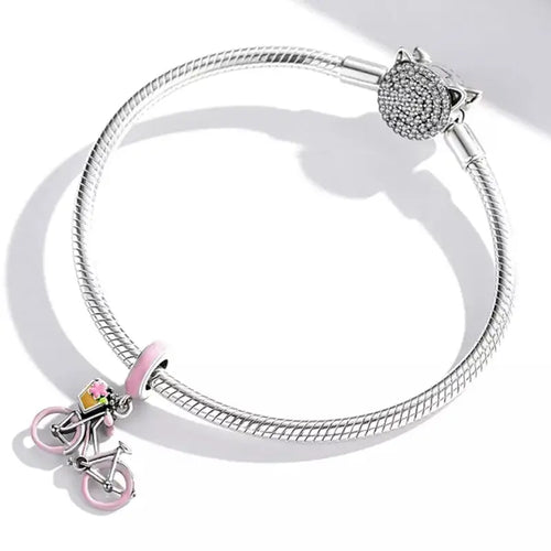 Bicycle 925 Silver Charm - Pink