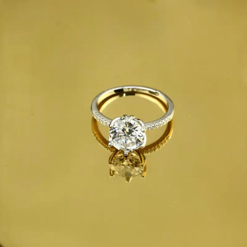 Big Zircon Flower - 925 Silver Ring - Transparent / 6 - Rings