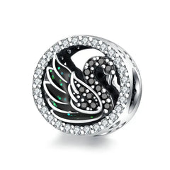 Black Swan 925 Silver Charm - White