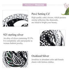 Black Swan 925 Silver Charm - White