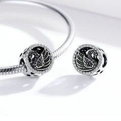 Black Swan 925 Silver Charm - White