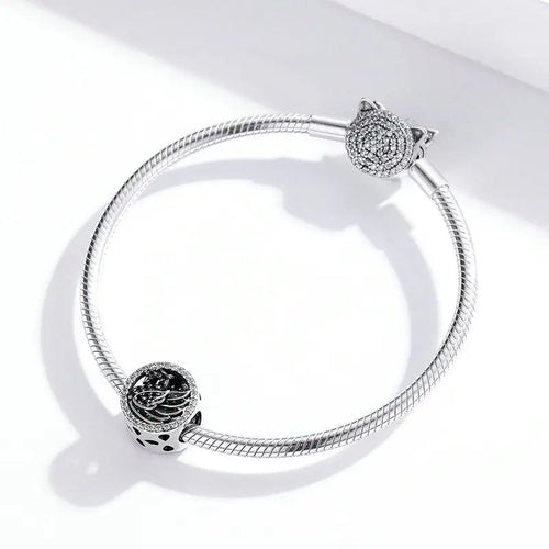 Black Swan 925 Silver Charm - White