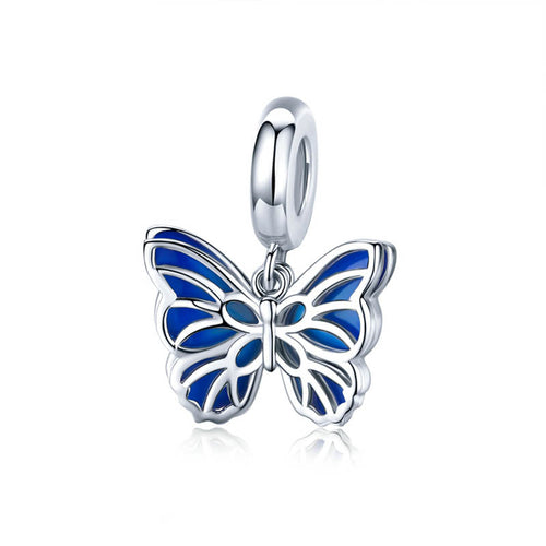 Blue Butterfly 925 Silver Charm/Pendant - fathyibrahim