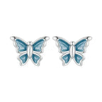 Blue Butterfly 925 Silver Earring - Turquoise