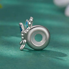 Blue butterfly pendant charm - 925 silver - Blue