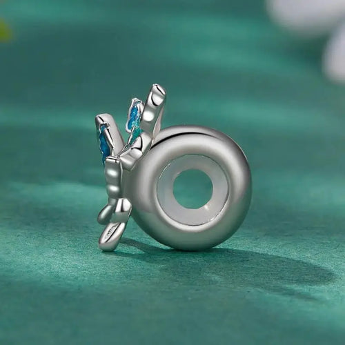 Blue butterfly pendant charm - 925 silver - Blue