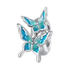 Blue butterfly pendant charm - 925 silver - Blue