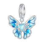 Blue butterfly-shaped charm - 925 sterling silver - Blue