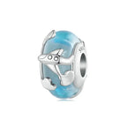 Blue Earth Charm - 925 Sterling Silver - Light-Blue