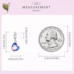 Blue Heart 925 Silver Charm - Blue