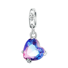 Blue Heart 925 Silver Charm - Blue