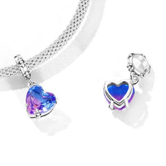 Blue Heart 925 Silver Charm - Blue