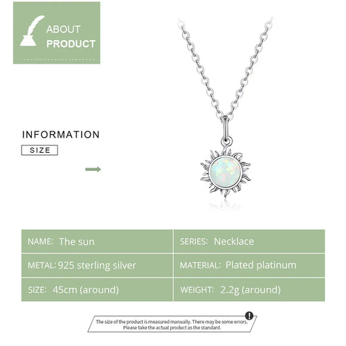 Blue Sun 925 Silver Necklace - Multi Color