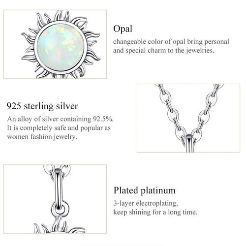 Blue Sun 925 Silver Necklace - Multi Color