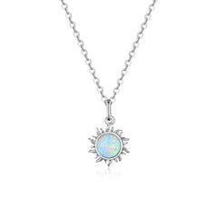 Blue Sun 925 Silver Necklace - Multi Color