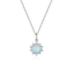 Blue Sun 925 Silver Necklace - Multi Color