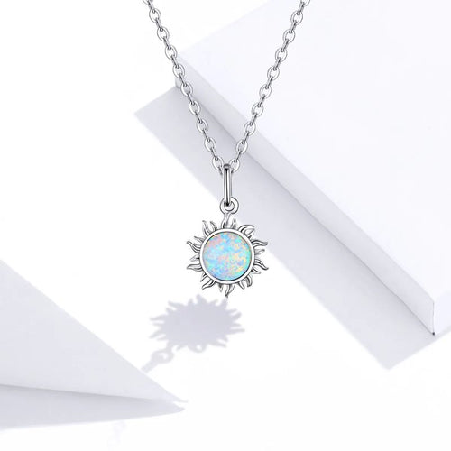 Blue Sun 925 Silver Necklace - Multi Color