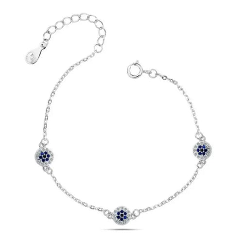 Blue Zircon Bracelet - 925 sterling silver - Blue - Bracelets