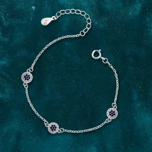 Blue Zircon Bracelet - 925 sterling silver - Blue - Bracelets