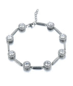 Bracelet with circles adorned with zircon stones 925 sterling silver - Transparent - Bracelets