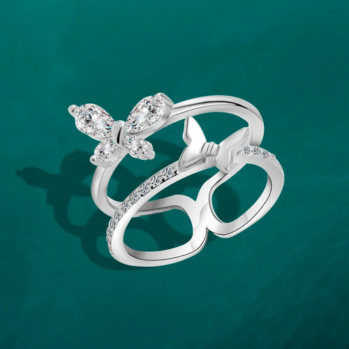 Butterflies 925 Silver Ring - fathyibrahim