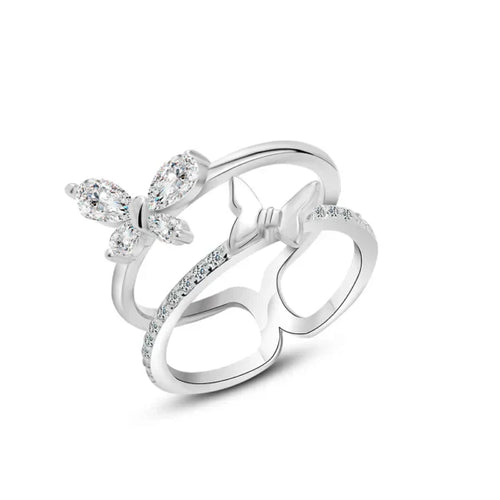 Butterflies 925 Silver Ring - fathyibrahim